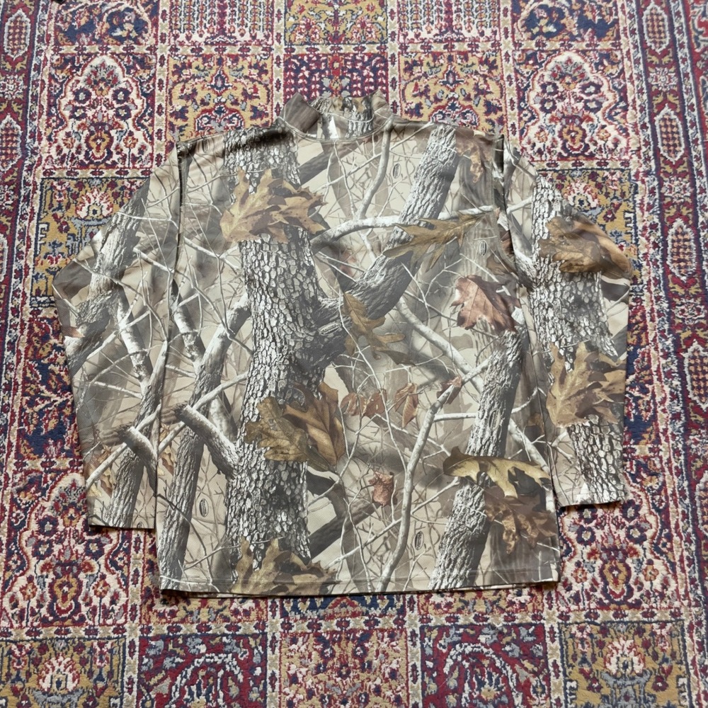 Outfitters Ridge Mens‎ Camouflage Realtree Hardwoods Long Sleeve Shirt Top L